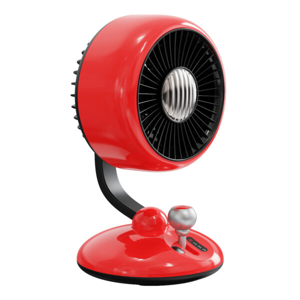 Juo Q3 120° Salınımlı 3 Kademeli LED Işıklı Şarjlı Masaüstü Fan Vantilatör Retro