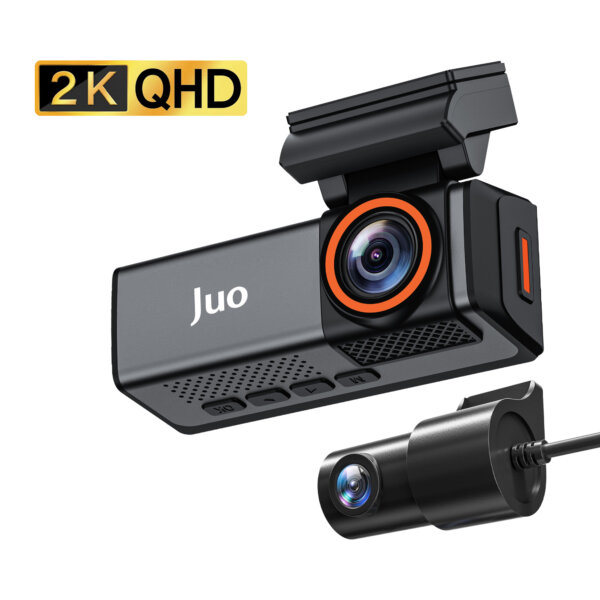 Juo C20 2K QHD Ön + FHD Arka 2 Kameralı WiFi GPS HDR Araç Kamerası Ekranlı 170° Geniş Açı Gece Görüş Araç içi Kamera